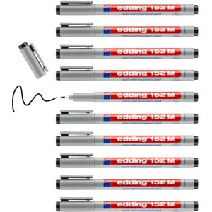 edding 152 M non-permanent pen black 10 pens round nib 1 mm pen for writing on glass, plastic, foils and smooth surfaces quick-drying, can be corrected with water edding 152 M non-permanent pen black 10 pens round nib 1 mm pen for writing on glass, plastic, foils and smooth surfaces quick-drying, can be corrected with water