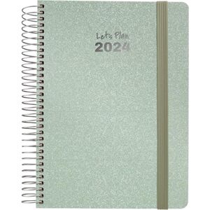 Grafoplás Agenda 2024 Light Green Spanish 15 x 21 cm Spiral Day Page Hard Cover Lined Metallic Fabric Elastic Closure January to December Metallic Model Grafoplás Agenda 2024 Light Green Spanish 15 x 21 cm Spiral Day Page Hard Cover Lined Metallic Fabric Elastic Closure January to December Metallic Model