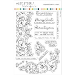 Alex Syberia Designs Bouquet of Blessings Stamp Set, White Alex Syberia Designs Bouquet of Blessings Stamp Set, White