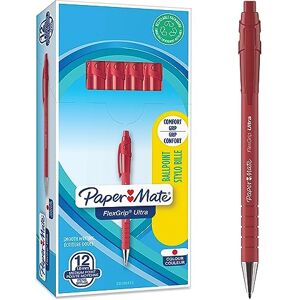Paper Mate Flexgrip Ultra Retractable Ballpoint Pens Medium Point (1.0mm) Red 12 Count Paper Mate Flexgrip Ultra Retractable Ballpoint Pens Medium Point (1.0mm) Red 12 Count