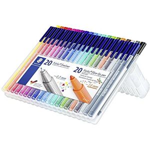 STAEDTLER Triplus Fineliner and Fibre Tip Pen Set, Mix & Match Feature, Ergonomic Triangular Shape, Dry Safe, in Practical Box with 20 Fineliners and 20 Fibre Tip Pens, 34 SB40, Set of 40 STAEDTLER Triplus Fineliner and Fibre Tip Pen Set, Mix & Match Feature, Ergonomic Triangular Shape, Dry Safe, in Practical Box with 20 Fineliners and 20 Fibre Tip Pens, 34 SB40, Set of 40