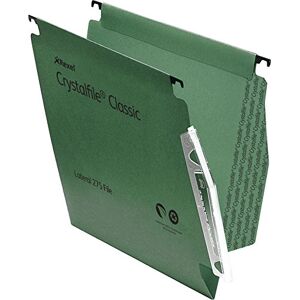 Rexel 275 Lateral Hanging Files with Tabs and Inserts, 15 mm V-base, 100 Percent Recycled Manilla, Green, Crystalfile Classic, Pack of 50, 78652 Rexel 275 Lateral Hanging Files with Tabs and Inserts, 15 mm V-base, 100 Percent Recycled Manilla, Green, Crystalfile Classic, Pack of 50, 78652