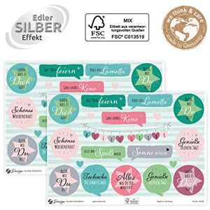 Avery 54558 Sticker Birthday 38 Sticker Wishes (Labels on A5 Sheet, Adhesive Labels for Gifts and Cards, Silver Effect) Avery 54558 Sticker Birthday 38 Sticker Wishes (Labels on A5 Sheet, Adhesive Labels for Gifts and Cards, Silver Effect)