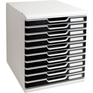 Exacompta Ref 302014D Modulo A4 Office 350 x 288 x 320mm in Size, 10 Closed Drawers (26mm Height), Smooth Opening with Stop, Label Holders Light Grey/Black Exacompta Ref 302014D Modulo A4 Office 350 x 288 x 320mm in Size, 10 Closed Drawers (26mm Height), Smooth Opening with Stop, Label Holders Light Grey/Black