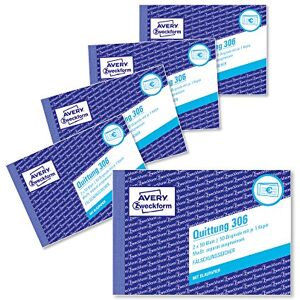 Avery 306-5 A6 Receipt Paper Pad with VAT Form 2x 50 Sheets 5-Pack Avery 306-5 A6 Receipt Paper Pad with VAT Form 2x 50 Sheets 5-Pack