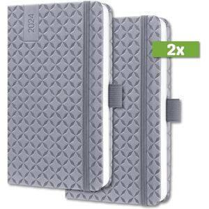 Sigel J4120 Jolie Weekly planner 2024, hardcover, 9,5 x 15 cm, 174 pages, light Grey, 2 Pieces Sigel J4120 Jolie Weekly planner 2024, hardcover, 9,5 x 15 cm, 174 pages, light Grey, 2 Pieces