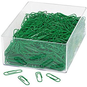 WEDO 901244604 Paper Clips Metal 27 mm Plastic Coated in Transparent Box Pack of 1000 Green WEDO 901244604 Paper Clips Metal 27 mm Plastic Coated in Transparent Box Pack of 1000 Green