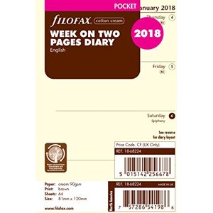 Filofax Pocket Week On Two Pages English 2018 Cotton Cream Diary Filofax Pocket Week On Two Pages English 2018 Cotton Cream Diary