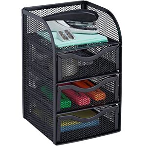 Relaxdays Desk Organizer, Metal Mesh Storage Box, File Sorter, HWD 21 x 12.5 x 13 cm, Black Relaxdays Desk Organizer, Metal Mesh Storage Box, File Sorter, HWD 21 x 12.5 x 13 cm, Black