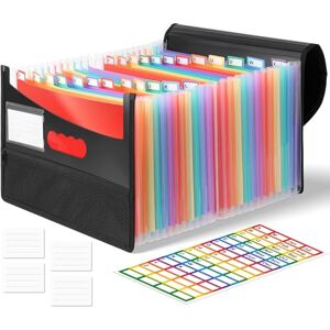 Euqvunn Expanding File Folder, 25-Pocket Accordion File Organiser, A4 Size Paperwork Organiser Filing Folder with Rainbow Tabs Waterproof Concertina File for Office, School and Home Euqvunn Expanding File Folder, 25-Pocket Accordion File Organiser, A4 Size Paperwork Organiser Filing Folder with Rainbow Tabs Waterproof Concertina File for Office, School and Home