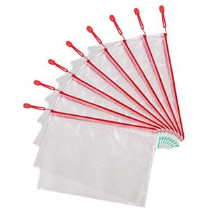 Djois , 509003 Zip Pocket, A4, Red, Pack of 8, Reinforced Zip Pockets, Ultra Robust Material, Tear-Resistant, Perfect for Documents, Thematic Organisation Djois , 509003 Zip Pocket, A4, Red, Pack of 8, Reinforced Zip Pockets, Ultra Robust Material, Tear-Resistant, Perfect for Documents, Thematic Organisation
