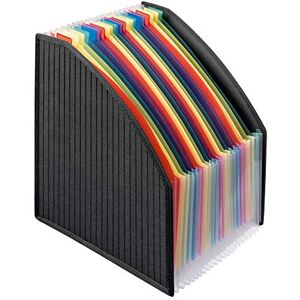 VELOFLEX 4446380 Magazine File Box DIN A4 Strong Polypropylene Film with Textile-Reinforced Edges Box with 23 Colourful Compartments Suitable for A4 Documents Flexible Base Black Pack of 1 VELOFLEX 4446380 Magazine File Box DIN A4 Strong Polypropylene Film with Textile-Reinforced Edges Box with 23 Colourful Compartments Suitable for A4 Documents Flexible Base Black Pack of 1