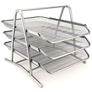 D.RECT Metal Storage compartments Office Desk Organizer Document Drawers A4 Document Tray Organizer Mesh Office Drawer Organization System, Silver D.RECT Metal Storage compartments Office Desk Organizer Document Drawers A4 Document Tray Organizer Mesh Office Drawer Organization System, Silver