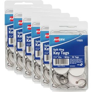 Avery Metal Rim Key Tags - 300 White 1.25" Tags Avery Metal Rim Key Tags - 300 White 1.25" Tags