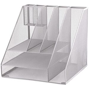D.RECT Silver Table Desk Organiser, 8 Compartments, Metal Grid, Office Supplies, Home, Office D.RECT Silver Table Desk Organiser, 8 Compartments, Metal Grid, Office Supplies, Home, Office