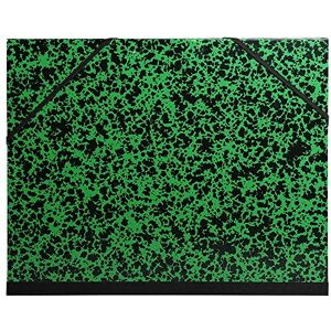 Exacompta Ref 542800E Annonay Portfolio with Elastic Strap Closure 500 x 650mm in Size, For Safely Transporting Artworks & Documents, Marbled Effect Cover Green Exacompta Ref 542800E Annonay Portfolio with Elastic Strap Closure 500 x 650mm in Size, For Safely Transporting Artworks & Documents, Marbled Effect Cover Green