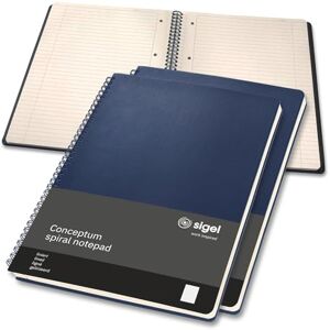 Sigel CO825 Spiral notepad Conceptum approx. A4 lined dark blue hardcover 160 p. PEFC-certified pack of 3 Sigel CO825 Spiral notepad Conceptum approx. A4 lined dark blue hardcover 160 p. PEFC-certified pack of 3
