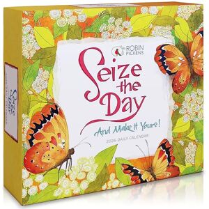 SELLERS PUBLISHING, INC. Seize The Day 2026 Daily Desk Calendar: Boxed Page-a-Day Inspirational Calendar by Robin Pickens with Day-to-Day Uplifting Quotes & Colorful Art SELLERS PUBLISHING, INC. Seize The Day 2026 Daily Desk Calendar: Boxed Page-a-Day Inspirational Calendar by Robin Pickens with Day-to-Day Uplifting Quotes & Colorful Art