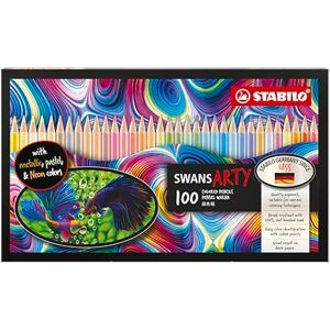 STABILO swans ARTY Colouring Pencil Pack of 100 Assorted Colours with 27 Pastel, 4 Neon and 9 Metallic Tones STABILO swans ARTY Colouring Pencil Pack of 100 Assorted Colours with 27 Pastel, 4 Neon and 9 Metallic Tones
