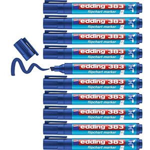 edding 383 flipchart marker blue box of 10 chisel nib 1-5 mm marker for writing, drawing and marking on flipchart paper does not bleed through does not dry out edding 383 flipchart marker blue box of 10 chisel nib 1-5 mm marker for writing, drawing and marking on flipchart paper does not bleed through does not dry out