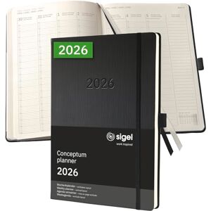 Sigel C2618 Weekly planner Conceptum 2026-1 year A4+ black 2 pages = 1 week hardcover 80 gsm 192 p. PEFC-certified Sigel C2618 Weekly planner Conceptum 2026-1 year A4+ black 2 pages = 1 week hardcover 80 gsm 192 p. PEFC-certified
