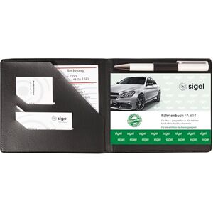 Sigel EF610 Protective Cover for A6 Landscape Forms (e.g. Driving Book, Receipt) with Practical Pockets for Receipts and Integrated Pen Holder, Black Sigel EF610 Protective Cover for A6 Landscape Forms (e.g. Driving Book, Receipt) with Practical Pockets for Receipts and Integrated Pen Holder, Black