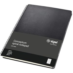 Sigel CO840 Spiral Notepad, with Index, approx. A4, squaRed, hardcover, Black Conceptum Sigel CO840 Spiral Notepad, with Index, approx. A4, squaRed, hardcover, Black Conceptum