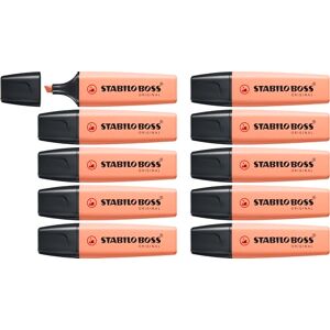 STABILO BOSS ORIGINAL Pastel Highlighter Pack of 10 Creamy Peach STABILO BOSS ORIGINAL Pastel Highlighter Pack of 10 Creamy Peach