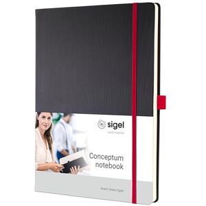 Sigel CO661 Premium Notebook lined, A4, hardcover, Black, Red Conceptum Sigel CO661 Premium Notebook lined, A4, hardcover, Black, Red Conceptum