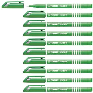 STABILO SENSOR fine Fineliner with Cushioned F-Tip Pack of 10 Light Green STABILO SENSOR fine Fineliner with Cushioned F-Tip Pack of 10 Light Green