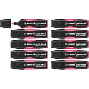 STABILO GREEN BOSS Highlighter Pack of 10 Pink STABILO GREEN BOSS Highlighter Pack of 10 Pink