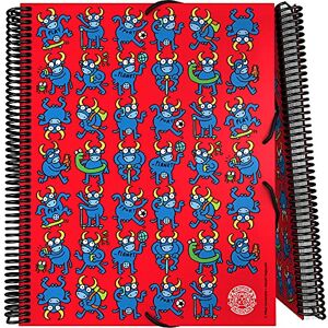 Grafoplás 39822432. A4 Pocket Folder with Spiral, Katuki Saguyaki Collection, Bull, Rigid Polypropylene, Elastic Closure, 30 Transparent Pockets, Includes Envelope with Textile Closure Grafoplás 39822432. A4 Pocket Folder with Spiral, Katuki Saguyaki Collection, Bull, Rigid Polypropylene, Elastic Closure, 30 Transparent Pockets, Includes Envelope with Textile Closure
