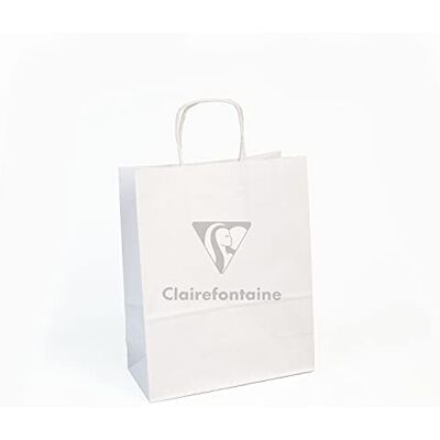 Clairefontaine 395708C Pack Of 25 Kraft Gift Bags 22x10x27cm 100g Colour : White Twisted Handles Ideal For : Gift Wrapping, Food Industry, Basic Bag Clairefontaine 395708C Pack Of 25 Kraft Gift Bags 22x10x27cm 100g Colour : White Twisted Handles Ideal For : Gift Wrapping, Food Industry, Basic Bag
