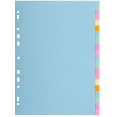 Exacompta Ref 2620E 20 Index Index Indexes 170gsm Pastel Card Forever with 20 Neutral Index Tabs A4 Size 22.5 x 29.7 cm Assorted Pastel Colours Exacompta Ref 2620E 20 Index Index Indexes 170gsm Pastel Card Forever with 20 Neutral Index Tabs A4 Size 22.5 x 29.7 cm Assorted Pastel Colours