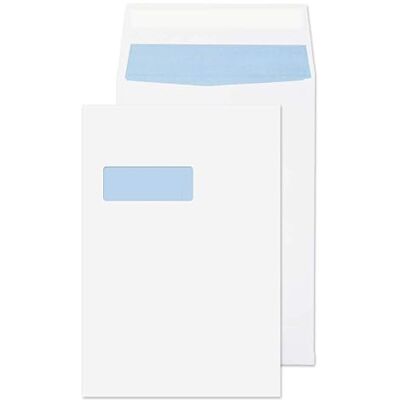 Blake Purely Packaging C4 324 x 229 x 25 mm 140 gsm Gusset Pocket Peel & Seal Window Envelopes (9001) White Pack of 125 Blake Purely Packaging C4 324 x 229 x 25 mm 140 gsm Gusset Pocket Peel & Seal Window Envelopes (9001) White Pack of 125