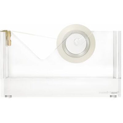 RUSSELL+HAZEL Acrylic Tape Dispenser, Clear with Gold-Toned Hardware, 1-13/16” x 6” x 3-3/8” (31734) RUSSELL+HAZEL Acrylic Tape Dispenser, Clear with Gold-Toned Hardware, 1-13/16” x 6” x 3-3/8” (31734)