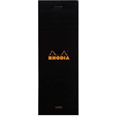 Rhodia 86009C Stapled Notepad N°8 Shopping Black 7.4x21 cm Lined 80 Detachable Sheets 80G Clairefontaine Paper Coated Card Cover Pack of 10 pads Rhodia 86009C Stapled Notepad N°8 Shopping Black 7.4x21 cm Lined 80 Detachable Sheets 80G Clairefontaine Paper Coated Card Cover Pack of 10 pads
