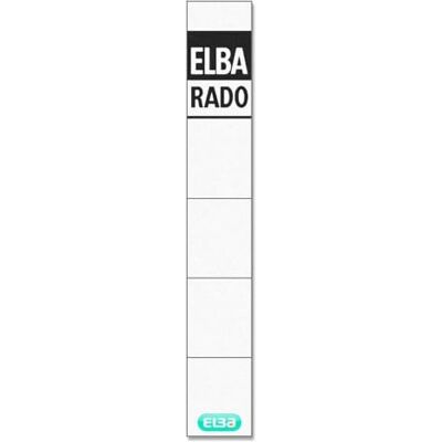 Elba Spine Labels for A4 Rado Plastic for Spine Width 5 cm White Pack of 10 Elba Spine Labels for A4 Rado Plastic for Spine Width 5 cm White Pack of 10