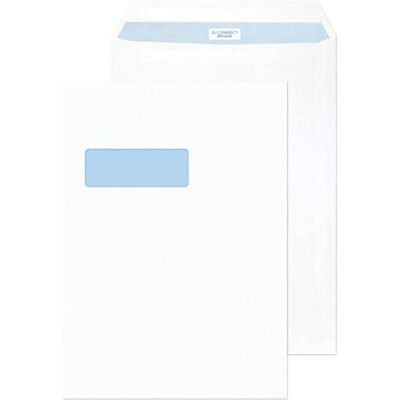 Q-Connect C4 Envelope 100 gsm Window Peel and Seal White, Pack of 250 Q-Connect C4 Envelope 100 gsm Window Peel and Seal White, Pack of 250