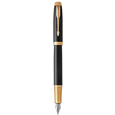 PARKER IM Fountain Pen Premium Black Medium Nib with Blue Ink Refill Gift Box PARKER IM Fountain Pen Premium Black Medium Nib with Blue Ink Refill Gift Box