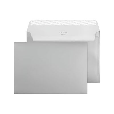 Blake Creative Shine C5 162 x 229 mm 130 GSM Peel and Seal Wallet Metallic Silver Envelopes Box of 250 Blake Creative Shine C5 162 x 229 mm 130 GSM Peel and Seal Wallet Metallic Silver Envelopes Box of 250