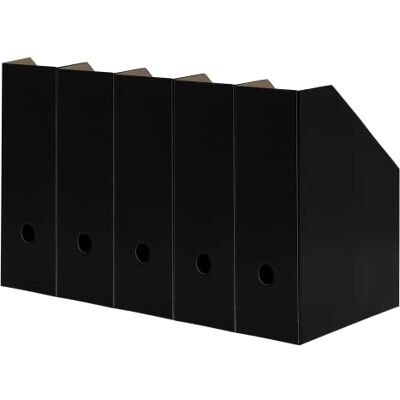 LANDRE LANDRÉ 400172255 Magazine File A4 Sturdy Cardboard 10.5 cm Wide Black Pack of 5 LANDRE LANDRÉ 400172255 Magazine File A4 Sturdy Cardboard 10.5 cm Wide Black Pack of 5