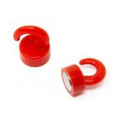 FIRST4MAGNETS Red Plastic Mini Magnetic Hooks for Fridge, Office, Whiteboard, Noticeboard, Filing Cabinet 12mm Dia x 18mm Tall 1kg Pull Pack of 2 FIRST4MAGNETS Red Plastic Mini Magnetic Hooks for Fridge, Office, Whiteboard, Noticeboard, Filing Cabinet 12mm Dia x 18mm Tall 1kg Pull Pack of 2