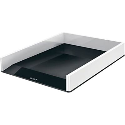Leitz A4 Letter Tray, White/Black, WOW Range, 53611095 Leitz A4 Letter Tray, White/Black, WOW Range, 53611095