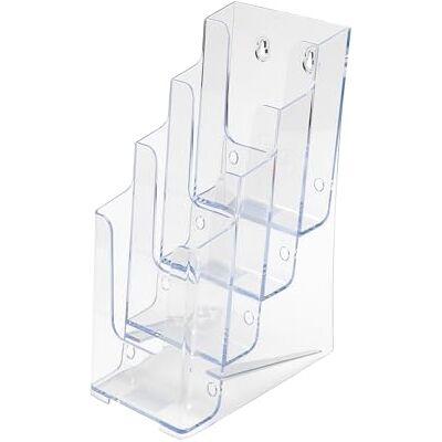 Deflecto Countertop 4 Tier 4 Pocket 1/3 A4 (DL Size) Portrait Multi Tier Literature Holder Pack of 4 Magazine File Holder Leaflet Holder Wall Mount Deflecto Countertop 4 Tier 4 Pocket 1/3 A4 (DL Size) Portrait Multi Tier Literature Holder Pack of 4 Magazine File Holder Leaflet Holder Wall Mount