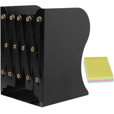 DARUITE Metal Adjustable Book Ends for Shelves, Book Stopper, Black Bookends for Home, Office, School and Library, Ideal for Books, Folders, Magazines and Binders, Students and Teachers DARUITE Metal Adjustable Book Ends for Shelves, Book Stopper, Black Bookends for Home, Office, School and Library, Ideal for Books, Folders, Magazines and Binders, Students and Teachers