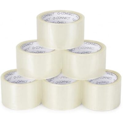 Q-Connect Low Noise Polypropylene Packaging Tape 50mmx66m Clear (Pack of 6) Q-Connect Low Noise Polypropylene Packaging Tape 50mmx66m Clear (Pack of 6)