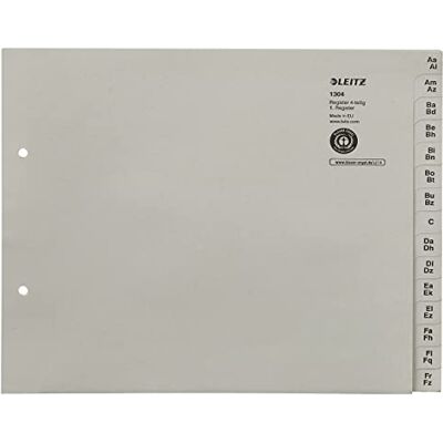 Leitz 13040085 Index Series A-Z A4 Paper for 4 Folders Grey Leitz 13040085 Index Series A-Z A4 Paper for 4 Folders Grey