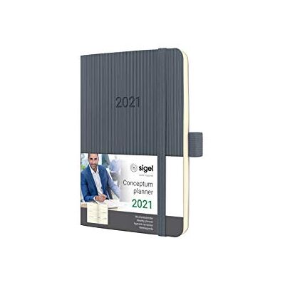 Sigel C2137 Weekly Diary 2021, Approx. A6, Dark Grey, softcover Conceptum Sigel C2137 Weekly Diary 2021, Approx. A6, Dark Grey, softcover Conceptum