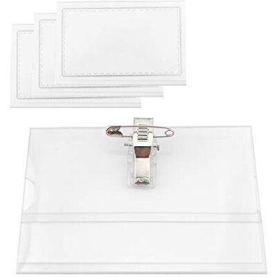 D.RECT Name Badges Set 50 Pieces W 9 cm x H 5.8 cm Horizontal Name Labels Transparent Waterproof Name Badges with Clip ID Card Holder with Clip for Schools, Uni, Pack of 50 D.RECT Name Badges Set 50 Pieces W 9 cm x H 5.8 cm Horizontal Name Labels Transparent Waterproof Name Badges with Clip ID Card Holder with Clip for Schools, Uni, Pack of 50